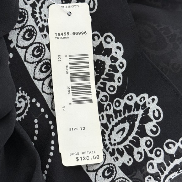 Vintage Pendleton Black Silk Skirt Size 12 Floral Paisley Print Lined Womens NWT - Picture 4 of 5